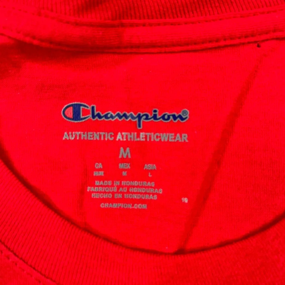 Champion Floral Outlines Logo Graphic T-Shirt Mens Medium Scarlet Red NEW - Picture 4 of 6